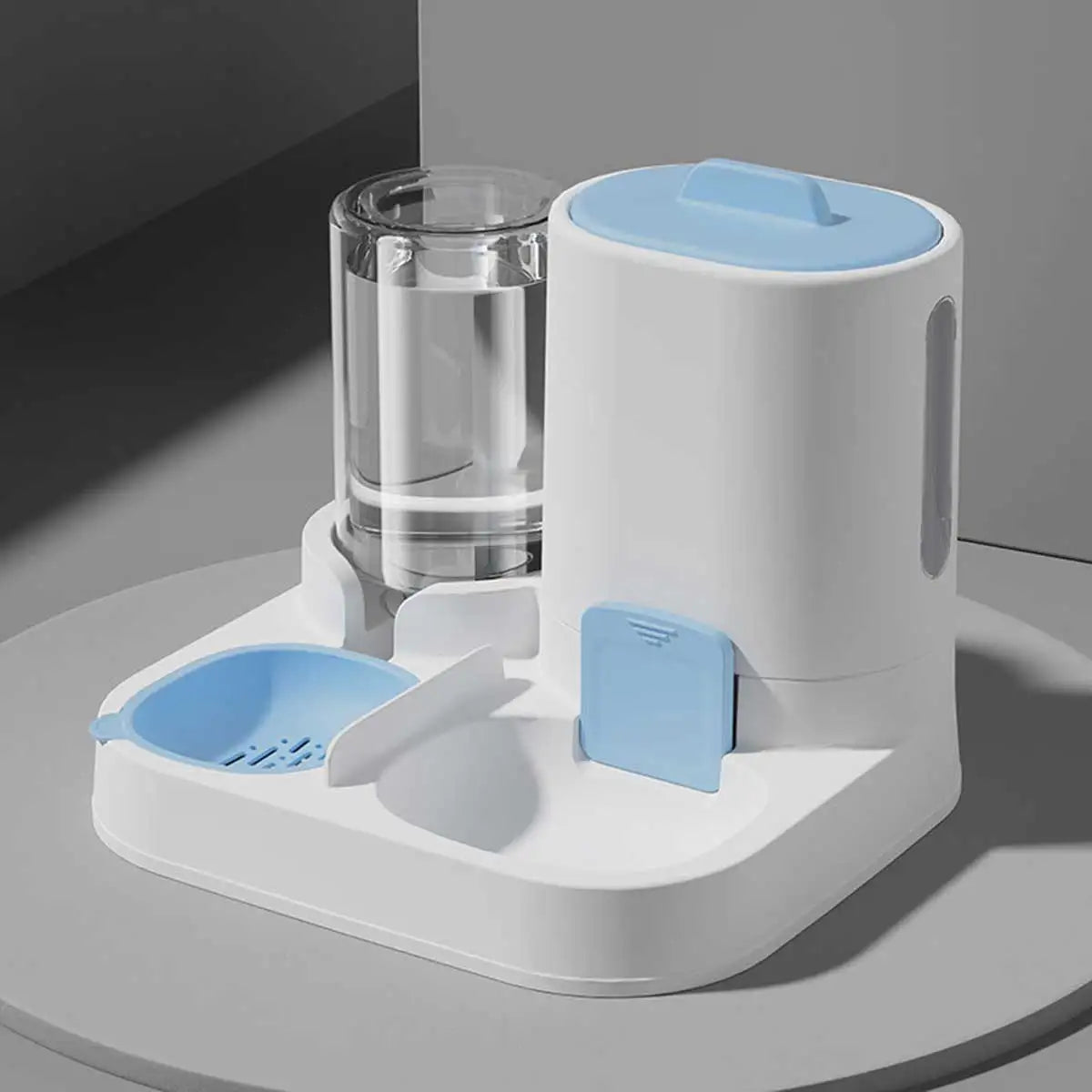 Alimentador Dual Pro: Estación de Comida y Agua 2 en 1 para Perros y Gatos