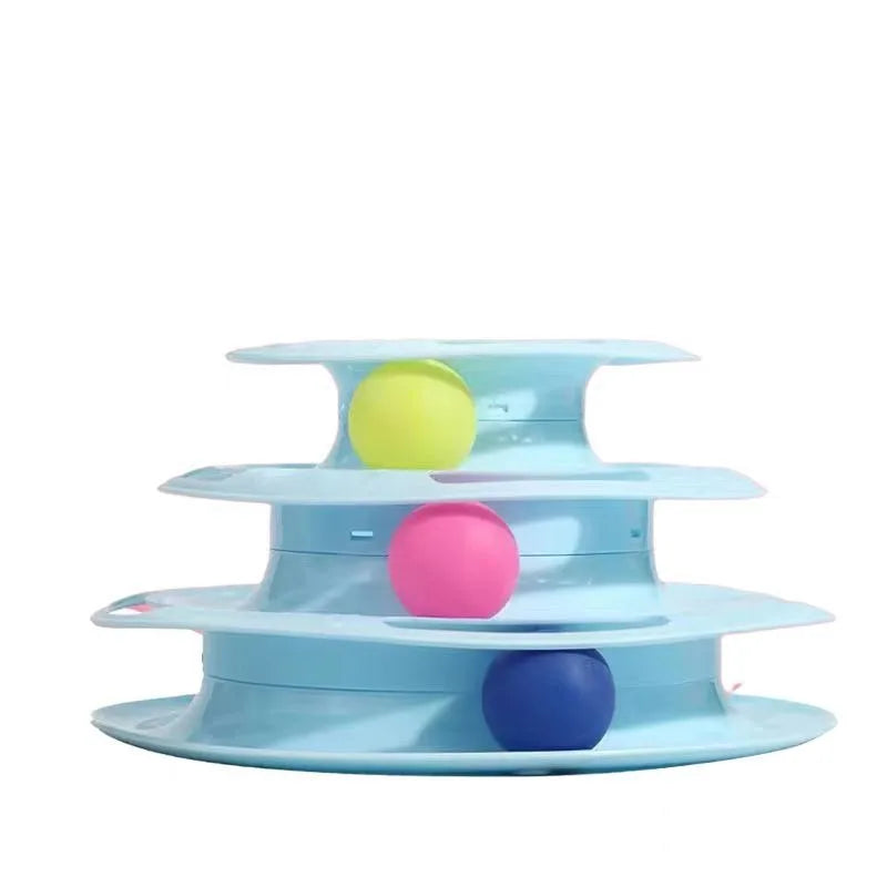Torre de Pelotas Interactiva para Gatos: Diversión Multinivel y Varita de Juego