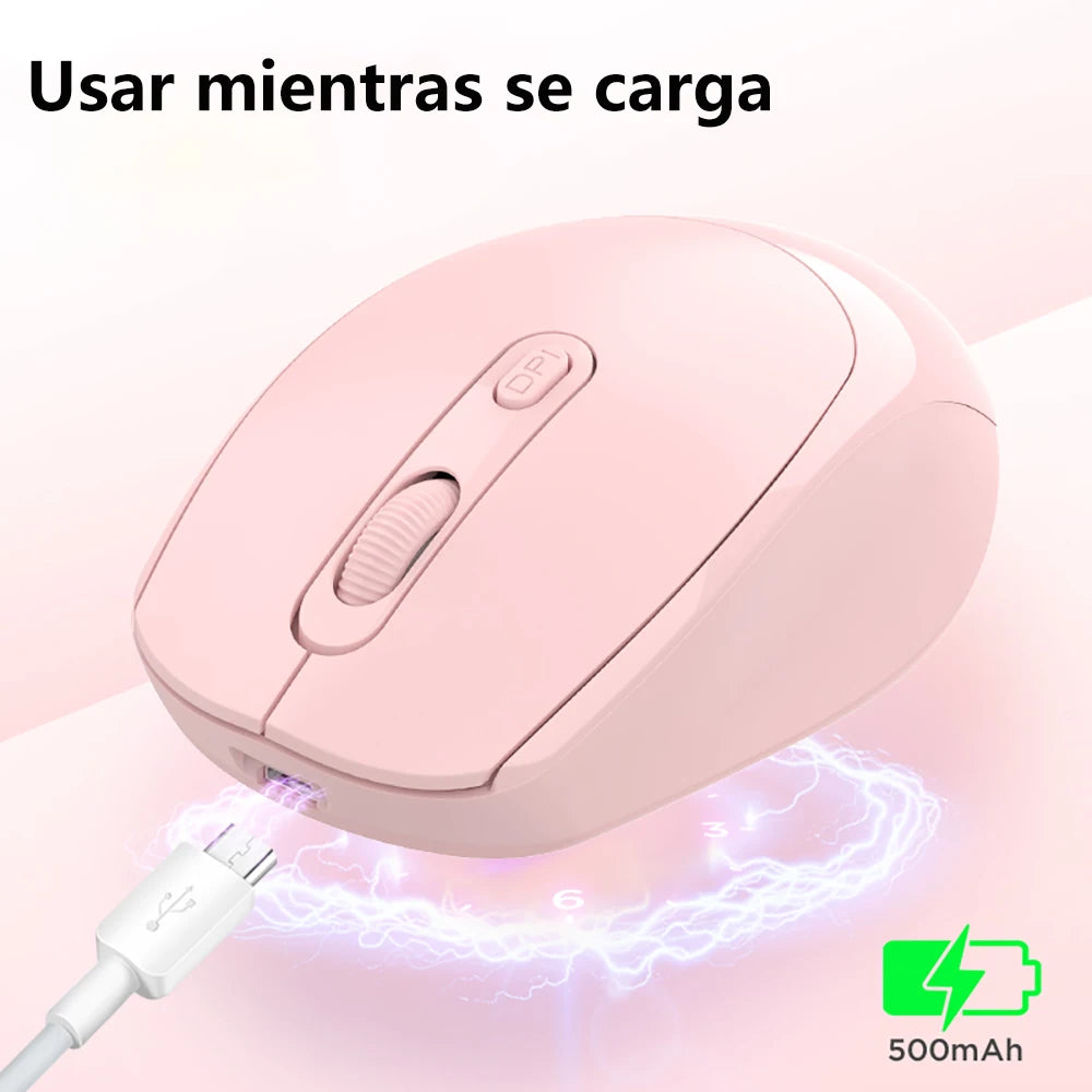 Mouse Inalámbrico Macaron: Ergonómico, Silencioso y Ultra Portátil 2.4G
