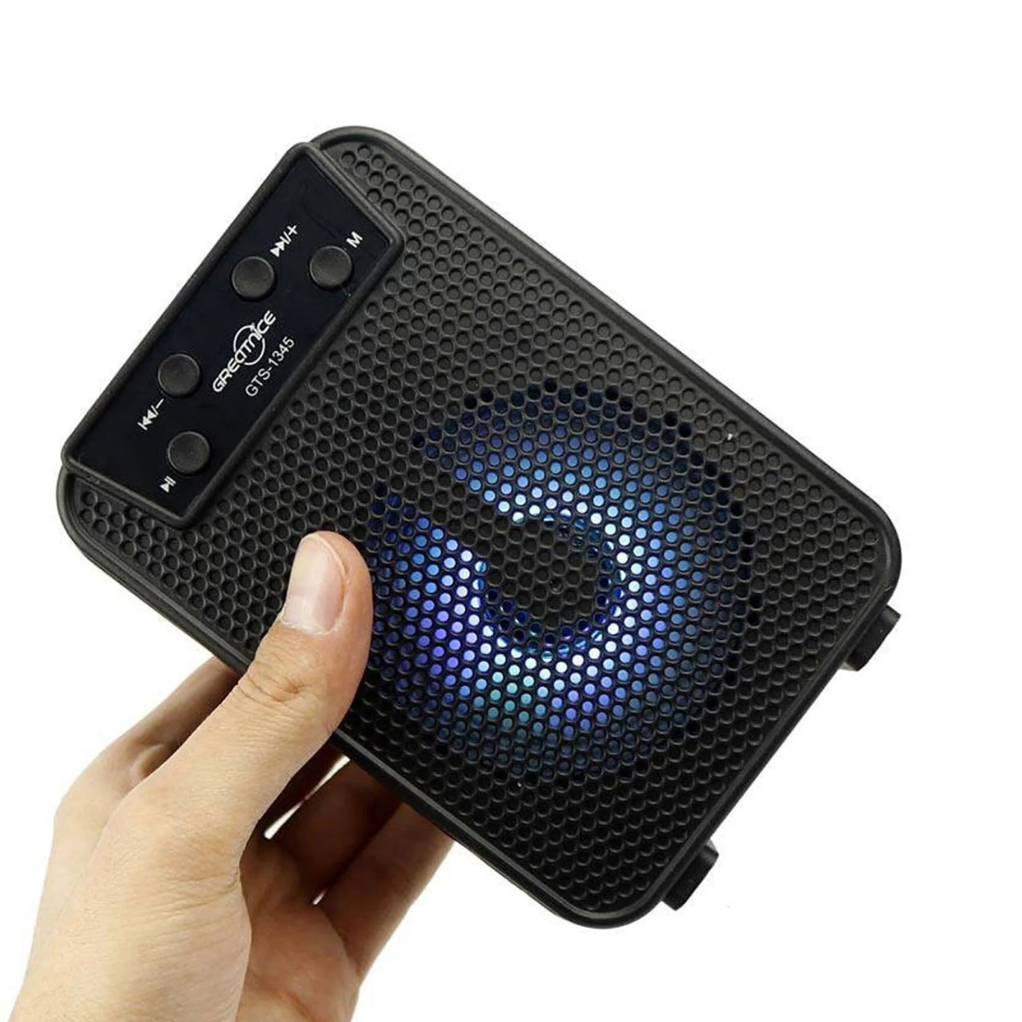 Bocina Bluetooth 5.0 con Luz LED Rítmica: Radio FM, Lector USB/SD y Sonido Pro de 3 Pulgadas
