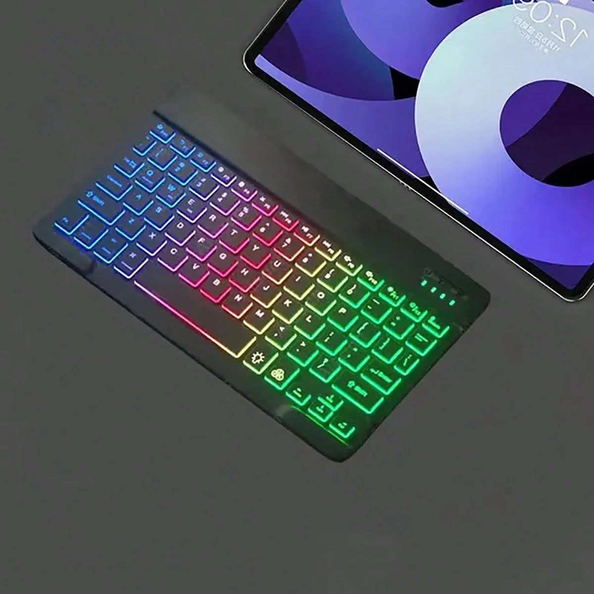 Teclado Bluetooth Ultra Delgado y Silencioso: Universal para Tablets, iOS y Android