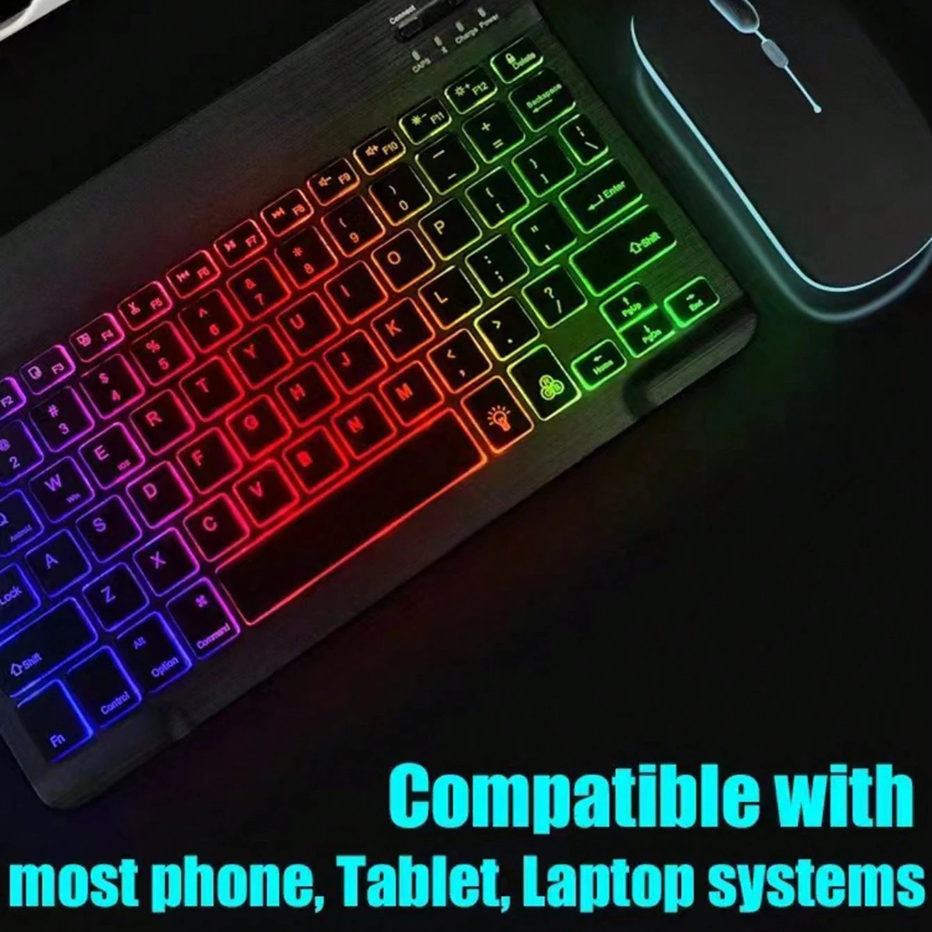 Teclado Bluetooth Ultra Delgado y Silencioso: Universal para Tablets, iOS y Android