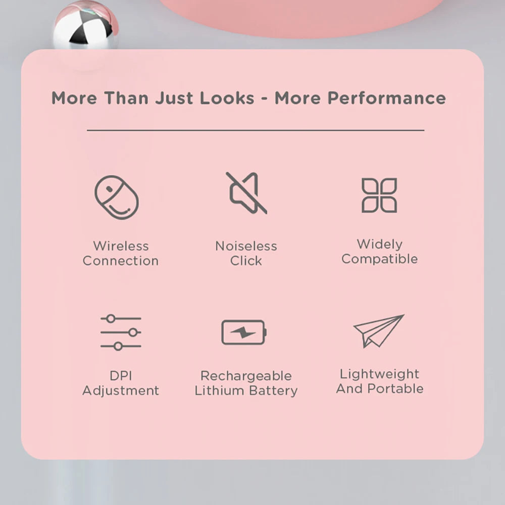 Mouse Inalámbrico Macaron: Ergonómico, Silencioso y Ultra Portátil 2.4G