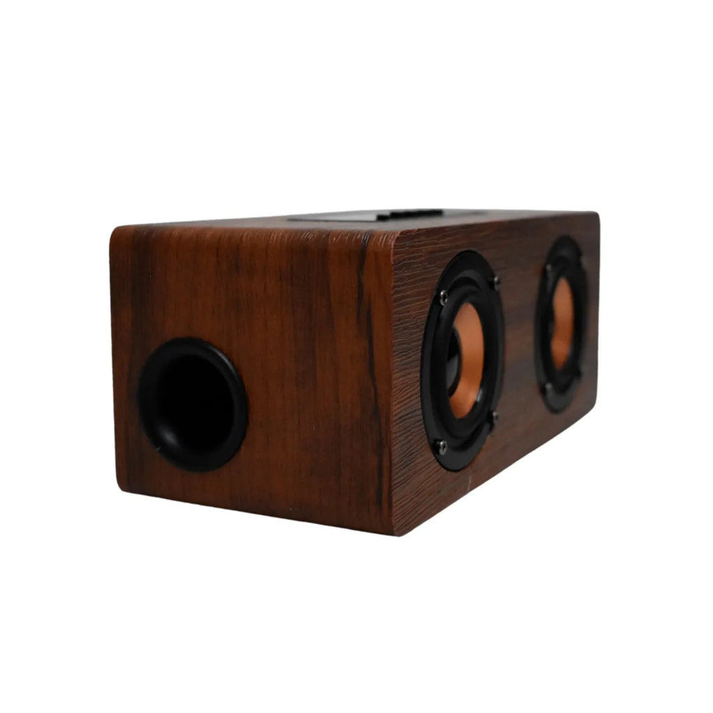 Bocina Bluetooth de 3" Wood Edition: Sonido HiFi, Diseño Elegante en Madera y Portabilidad Premium
