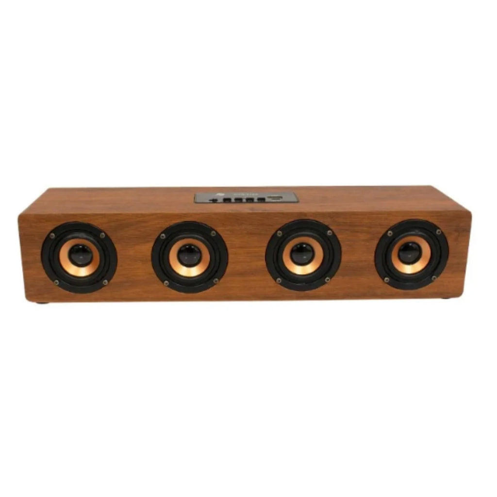 Sound Bar Vintage de Alta Potencia: Audio HiFi Estéreo, Bluetooth 5.0 y Acabado Estilo Madera