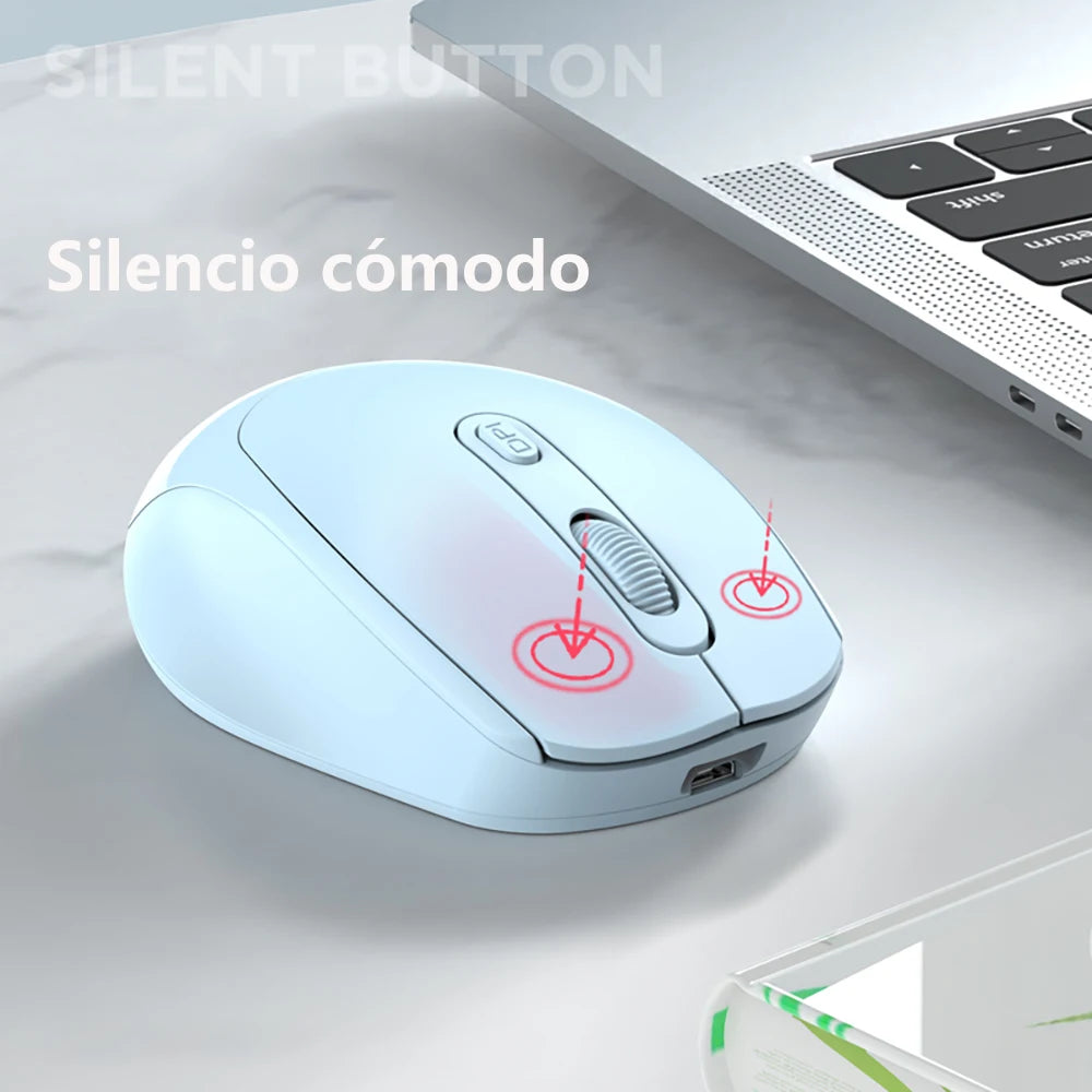 Mouse Inalámbrico Macaron: Ergonómico, Silencioso y Ultra Portátil 2.4G