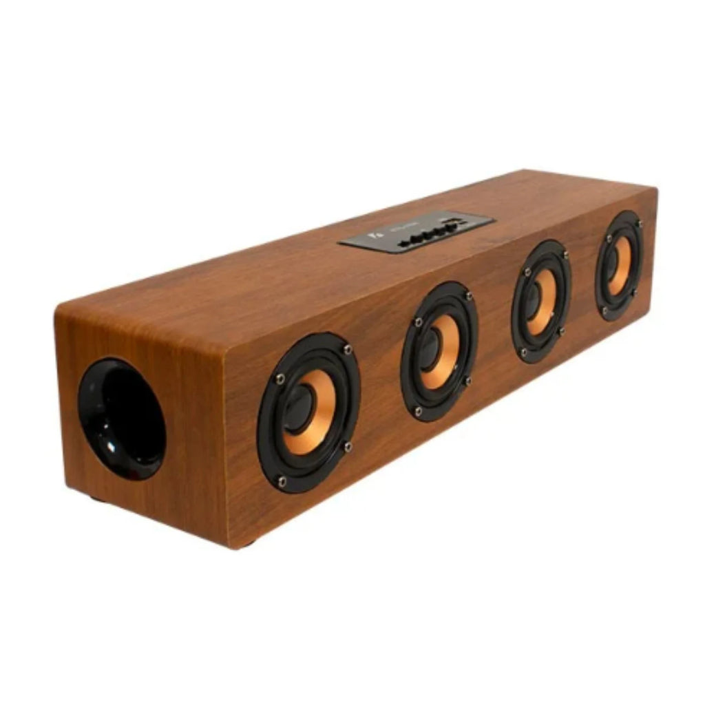 Sound Bar Vintage de Alta Potencia: Audio HiFi Estéreo, Bluetooth 5.0 y Acabado Estilo Madera