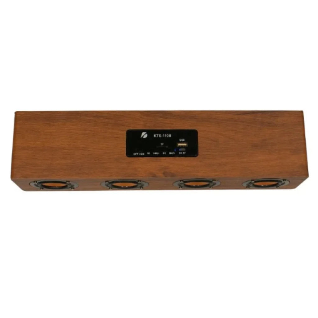 Sound Bar Vintage de Alta Potencia: Audio HiFi Estéreo, Bluetooth 5.0 y Acabado Estilo Madera