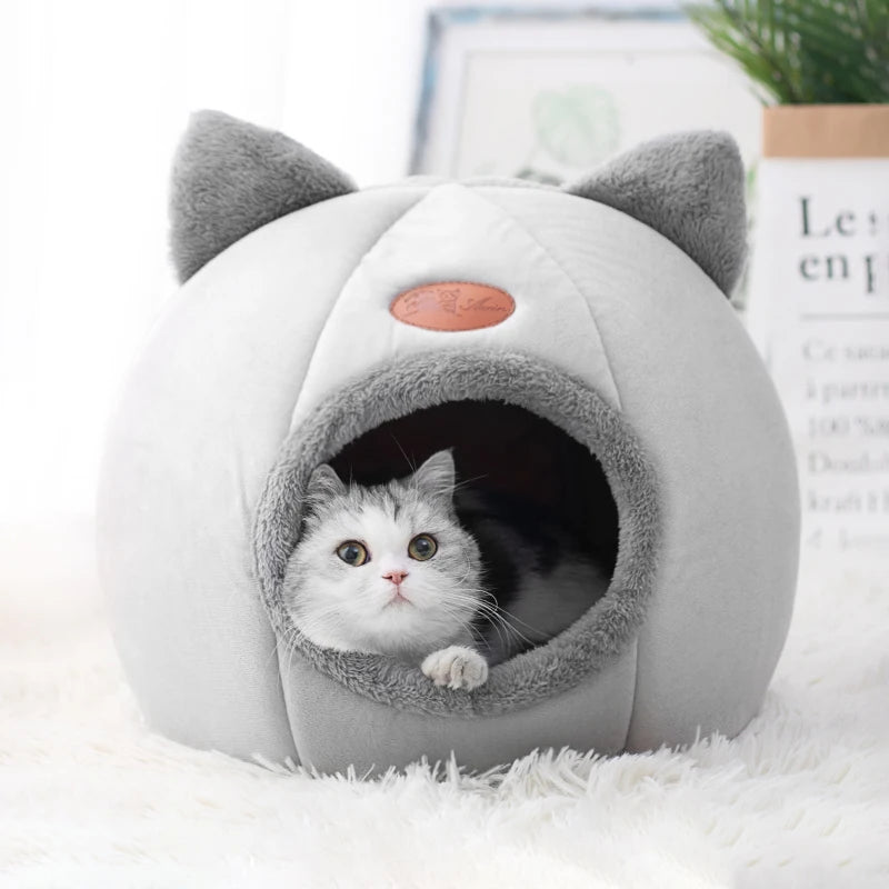 Cama Cueva "Deep Sleep" Premium: Nido Térmico y Acogedor para Gatos y Perros
