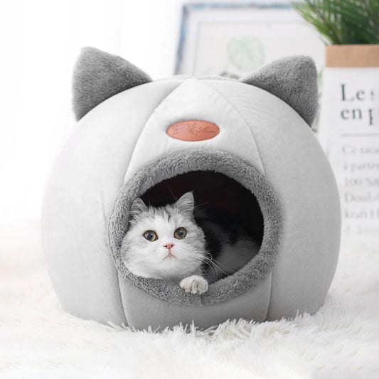 Cama Cueva "Deep Sleep" Premium: Nido Térmico y Acogedor para Gatos y Perros