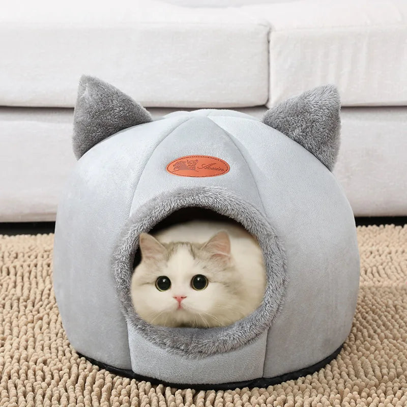 Cama Cueva "Deep Sleep" Premium: Nido Térmico y Acogedor para Gatos y Perros