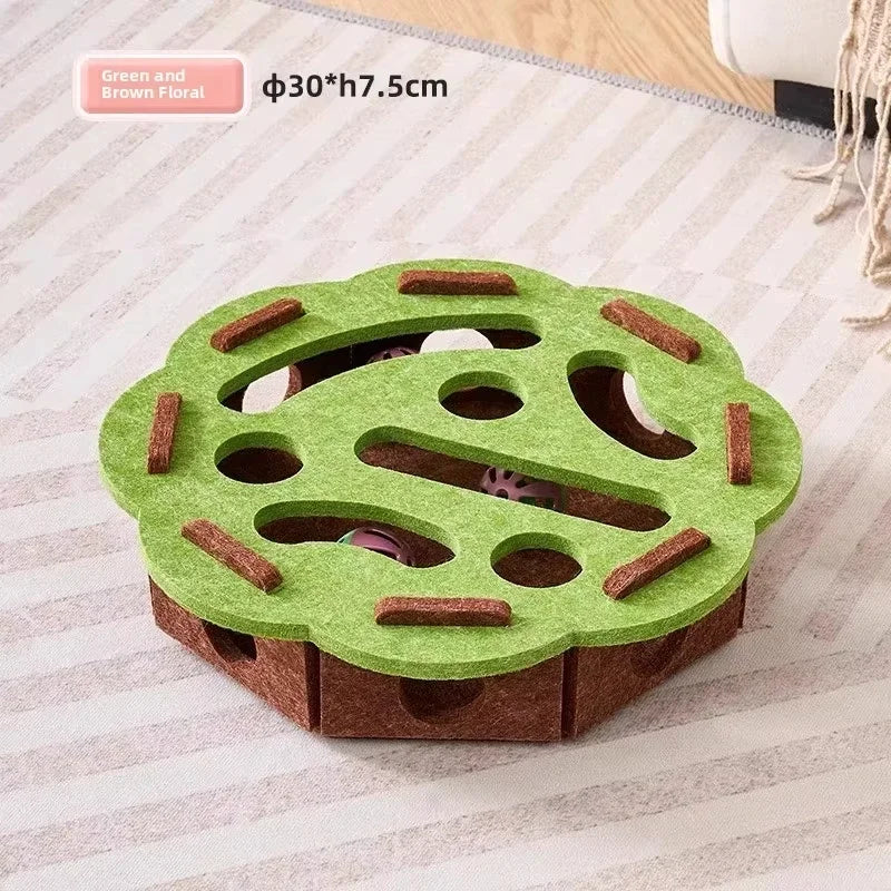 Caja de Acertijos para Gatos: Rompecabezas de Fieltro Interactivo con Pelotas