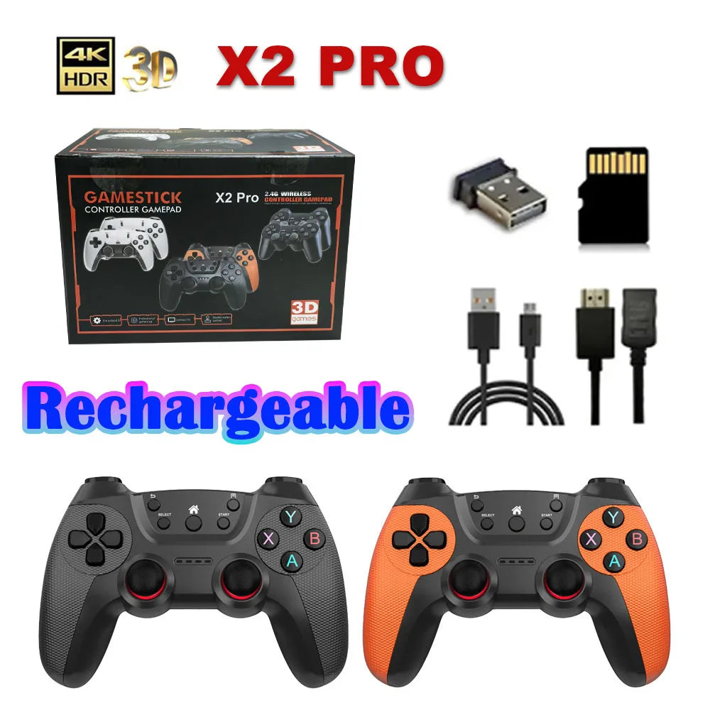 X2 Pro TV Game Stick 4K: Consola Retro Ultra con 50K Juegos, 128GB y Emulación Pro de PSP