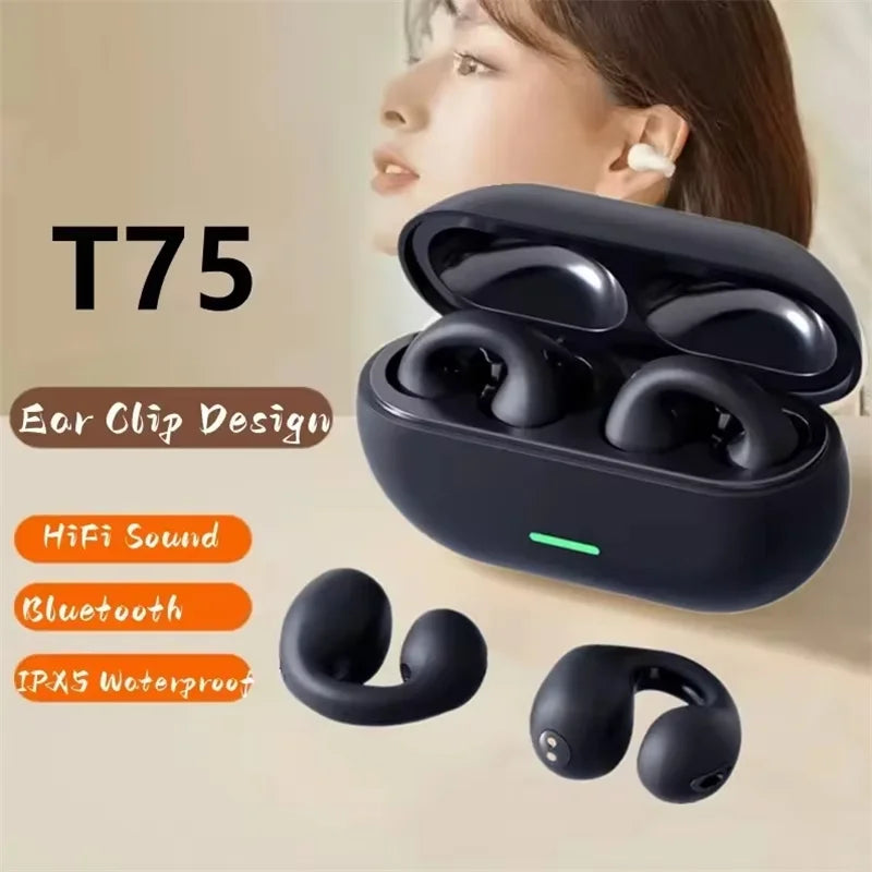 Audífonos T75 TWS Pro: Control Táctil Inteligente, Bluetooth de Alta Velocidad y Sonido HiFi