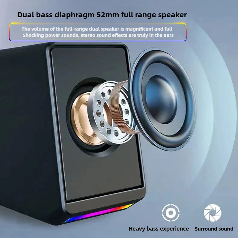 Bocinas Gamer TS38: Sonido Estéreo HD con Subwoofer, Iluminación LED y Conexión USB Universal