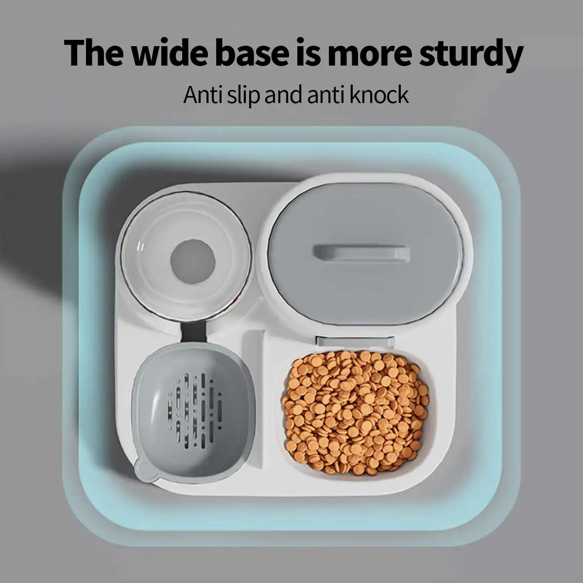 Alimentador Dual Pro: Estación de Comida y Agua 2 en 1 para Perros y Gatos