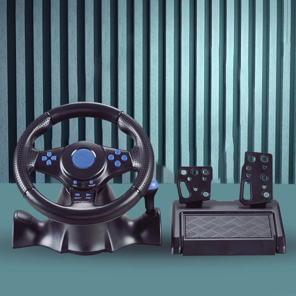 Volante Racing Simulator Pro: 7 en 1 con Vibración Dual y Pedales para PC y Consolas