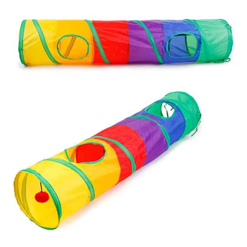 Túnel Plegable para Gatos y Mascotas: Diversión, Ejercicio y Refugio Interior