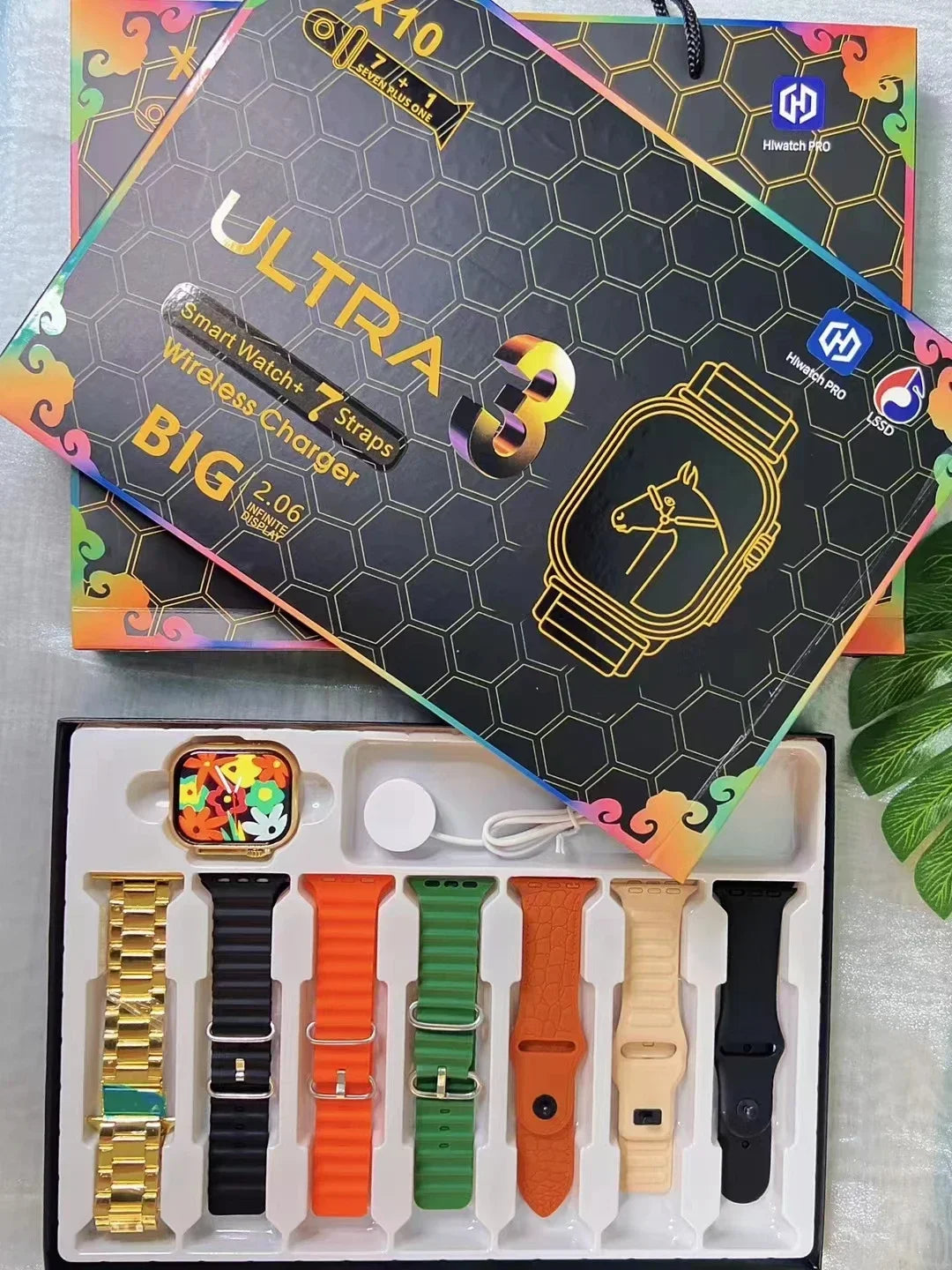 Combo X10 Ultra 3: Smartwatch Pro 7+1 con 7 Correas y Llamadas Bluetooth