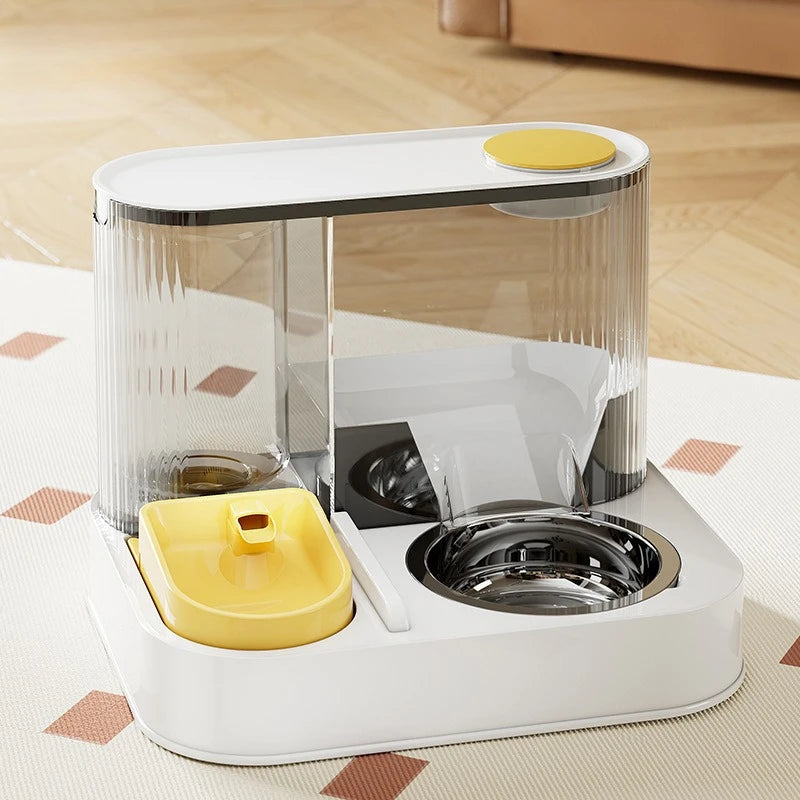 Alimentador Automático ATUBAN 2 en 1: Gravedad y Acero Inoxidable para Gatos