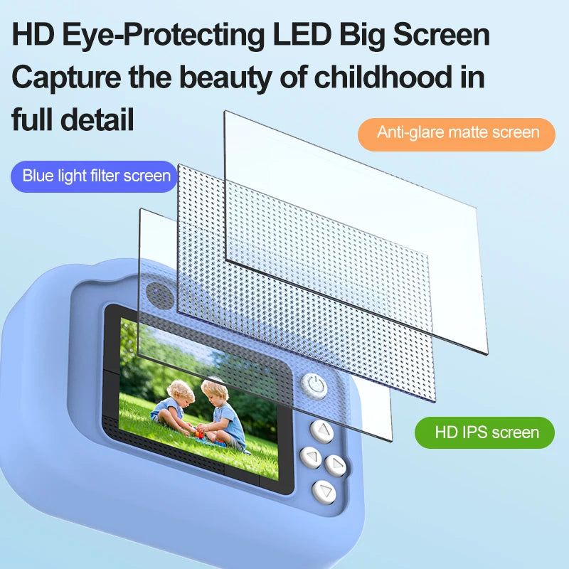 Cámara Digital Infantil Dual: Doble Lente para Selfies, Video HD y Diseño de Caricatura
