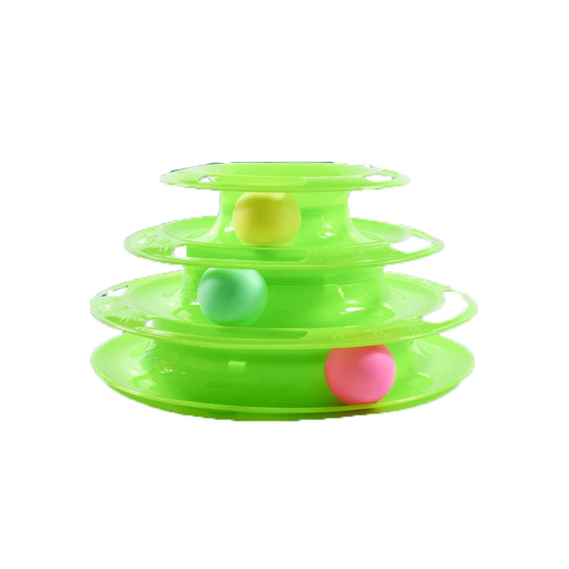 Torre de Pelotas Interactiva para Gatos: Diversión Multinivel y Varita de Juego