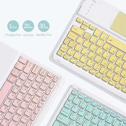 Teclado Inalámbrico Recargable de 10": Universal, Ultra Ligero y Silencioso