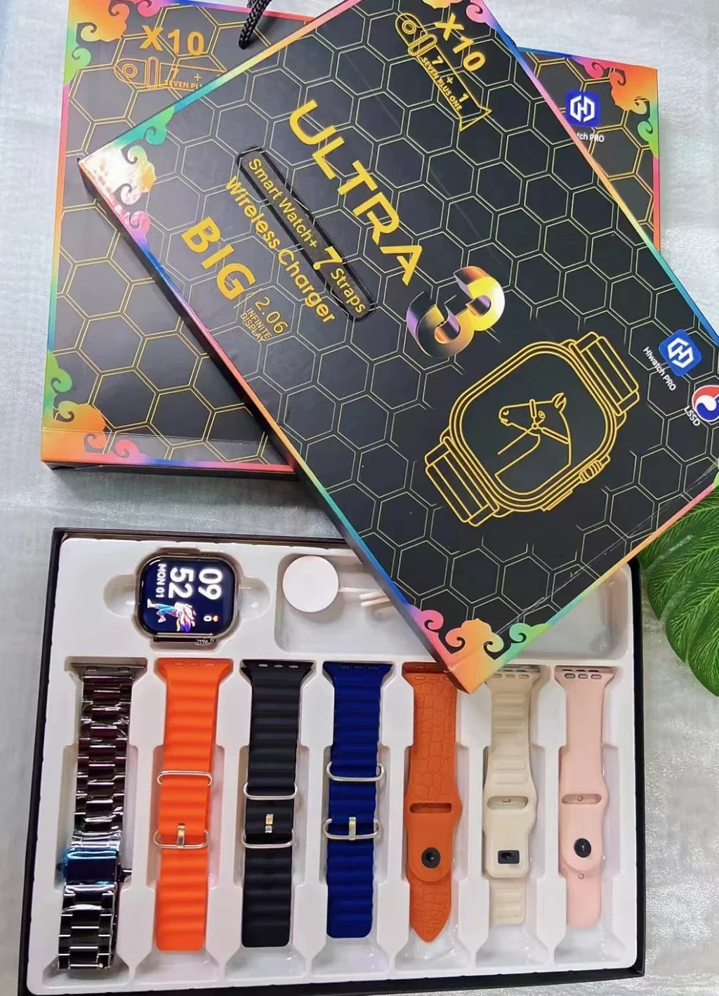 Combo X10 Ultra 3: Smartwatch Pro 7+1 con 7 Correas y Llamadas Bluetooth