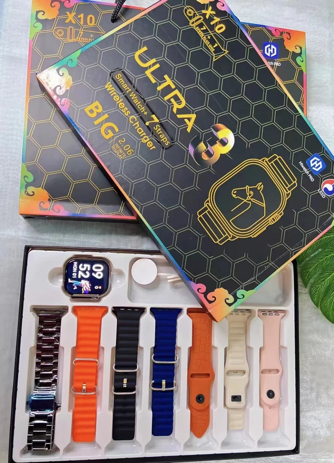 Combo X10 Ultra 3: Smartwatch Pro 7+1 con 7 Correas y Llamadas Bluetooth