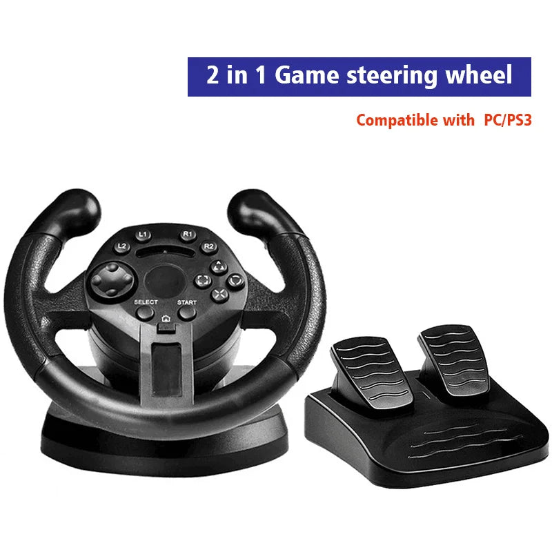Volante de Carreras DATA FROG 7 en 1: Con Vibración, Pedales y Compatibilidad Universal