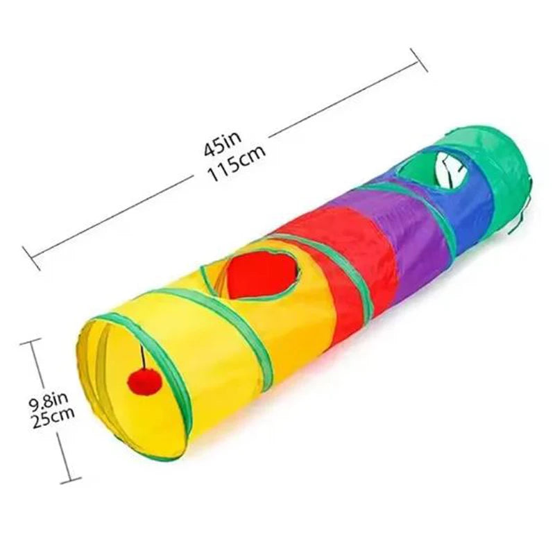 Túnel Plegable para Gatos y Mascotas: Diversión, Ejercicio y Refugio Interior
