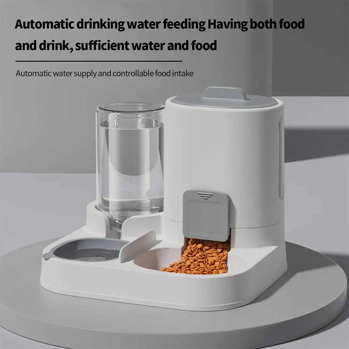 Alimentador Dual Pro: Estación de Comida y Agua 2 en 1 para Perros y Gatos
