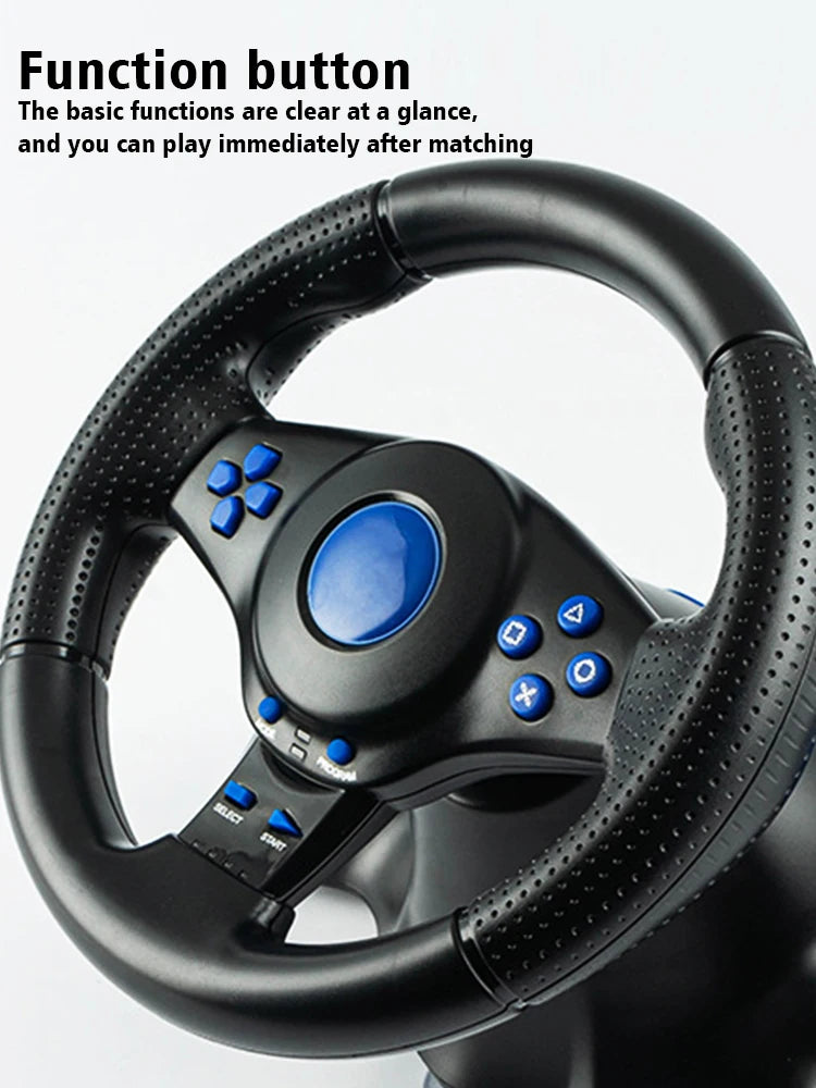 Volante de Carreras DATA FROG 7 en 1: Con Vibración, Pedales y Compatibilidad Universal