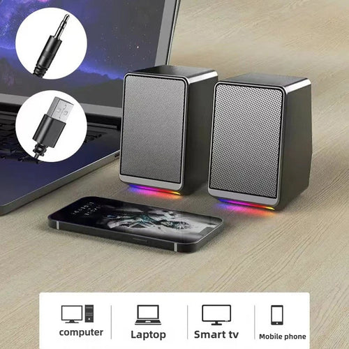 Bocinas Gamer TS38: Sonido Estéreo HD con Subwoofer, Iluminación LED y Conexión USB Universal