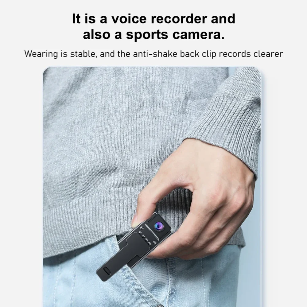 Body Cam Profesional A8: Cámara de Seguridad Full HD 1080P con Visión Nocturna Infrarroja y Clip de Sujeción