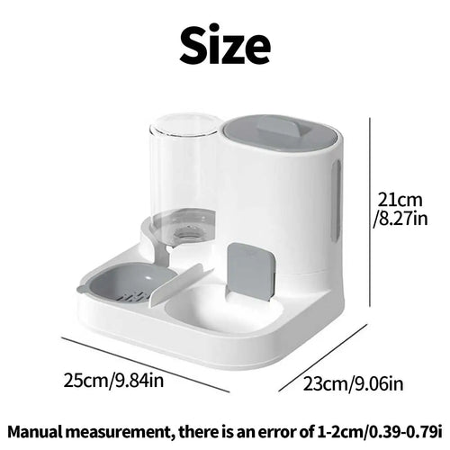 Alimentador Dual Pro: Estación de Comida y Agua 2 en 1 para Perros y Gatos