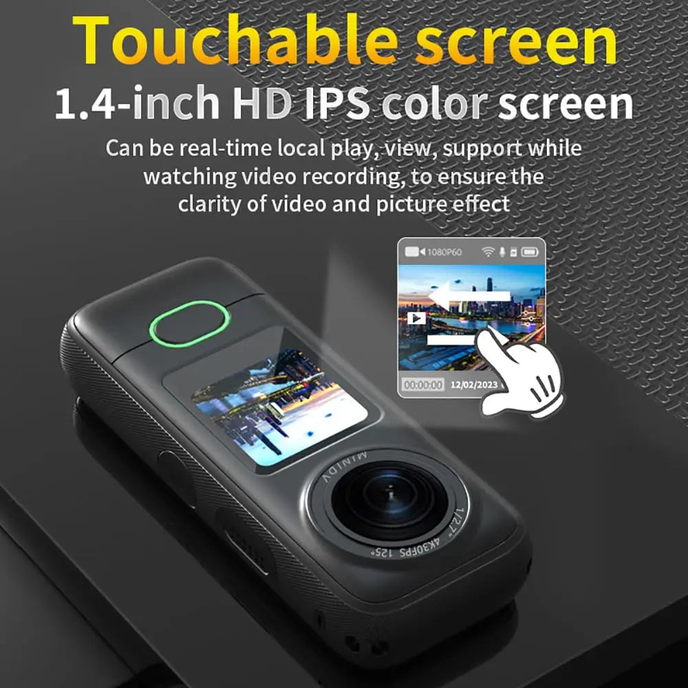 Cámara de Acción 4K Touch Pro: Pantalla Táctica, Estabilizador de Imagen y Bodycam Waterproof para Vlog