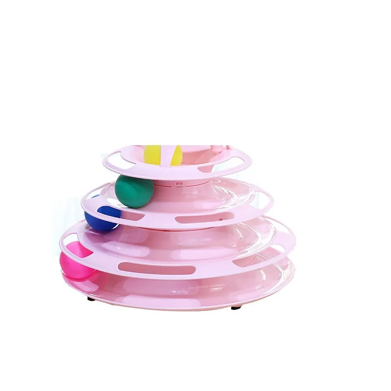 Torre de Pelotas Interactiva para Gatos: Diversión Multinivel y Varita de Juego