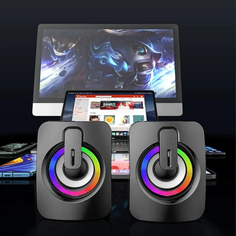 Bocinas Multimedia Estéreo con Micrófono: Sonido HD, Conexión 3.5mm y USB para PC o Laptop