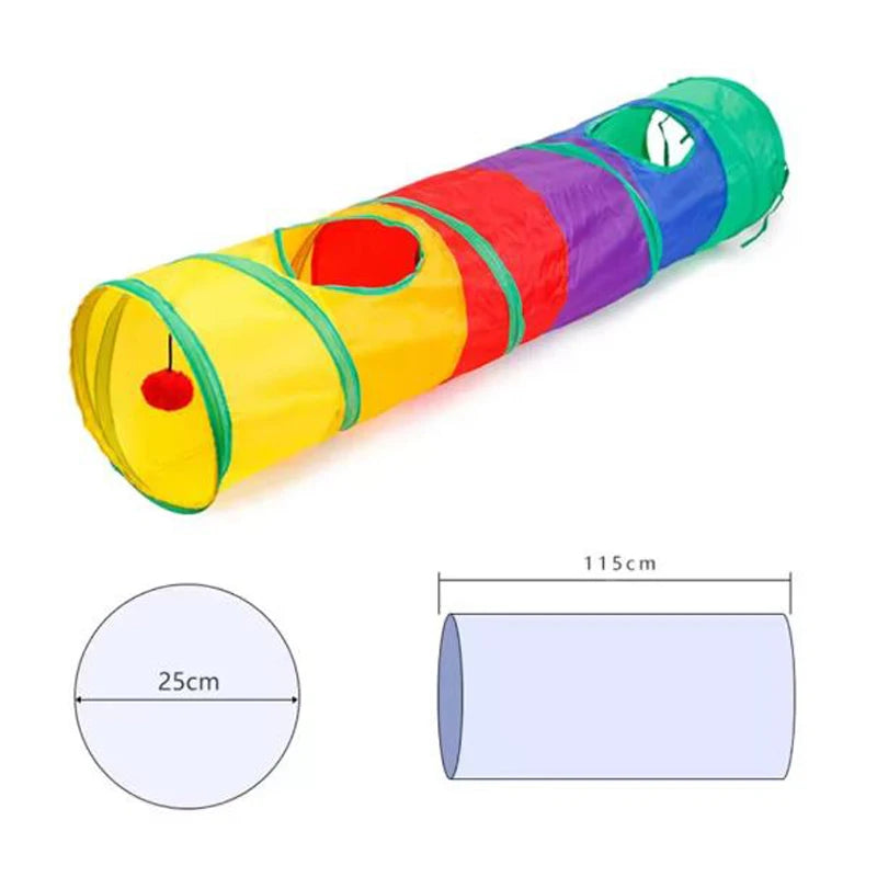 Túnel Plegable para Gatos y Mascotas: Diversión, Ejercicio y Refugio Interior