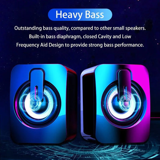 Bocinas Multimedia Estéreo con Micrófono: Sonido HD, Conexión 3.5mm y USB para PC o Laptop