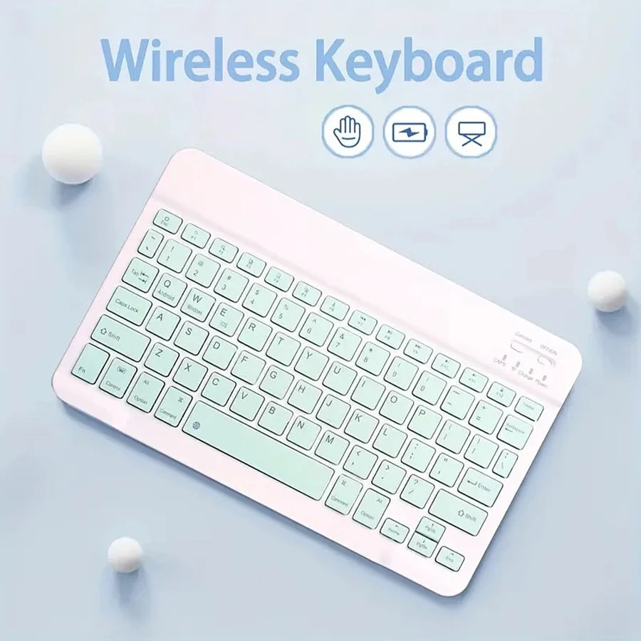 Teclado Inalámbrico Recargable de 10": Universal, Ultra Ligero y Silencioso