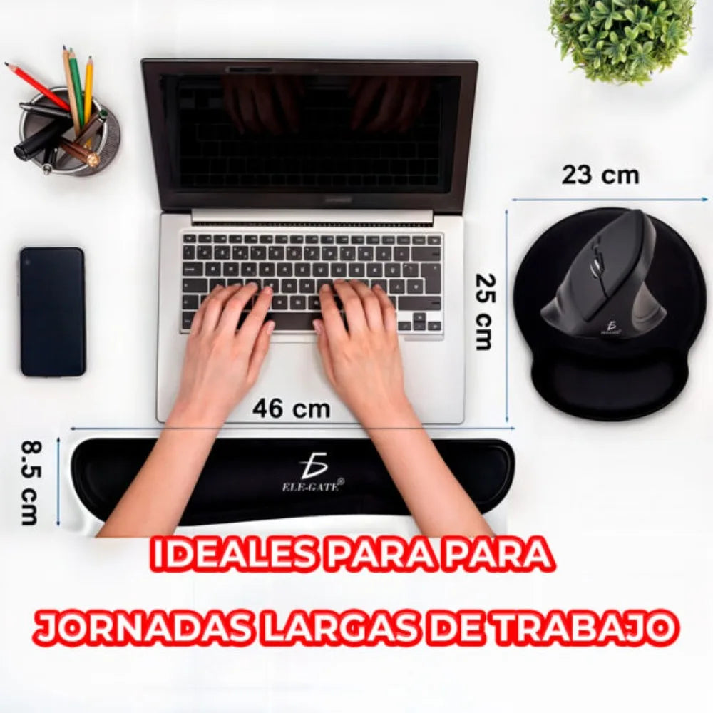 Kit Gamer Ergonómico Confort: Mouse Vertical + Mouse Pad + Almohadilla para Teclado