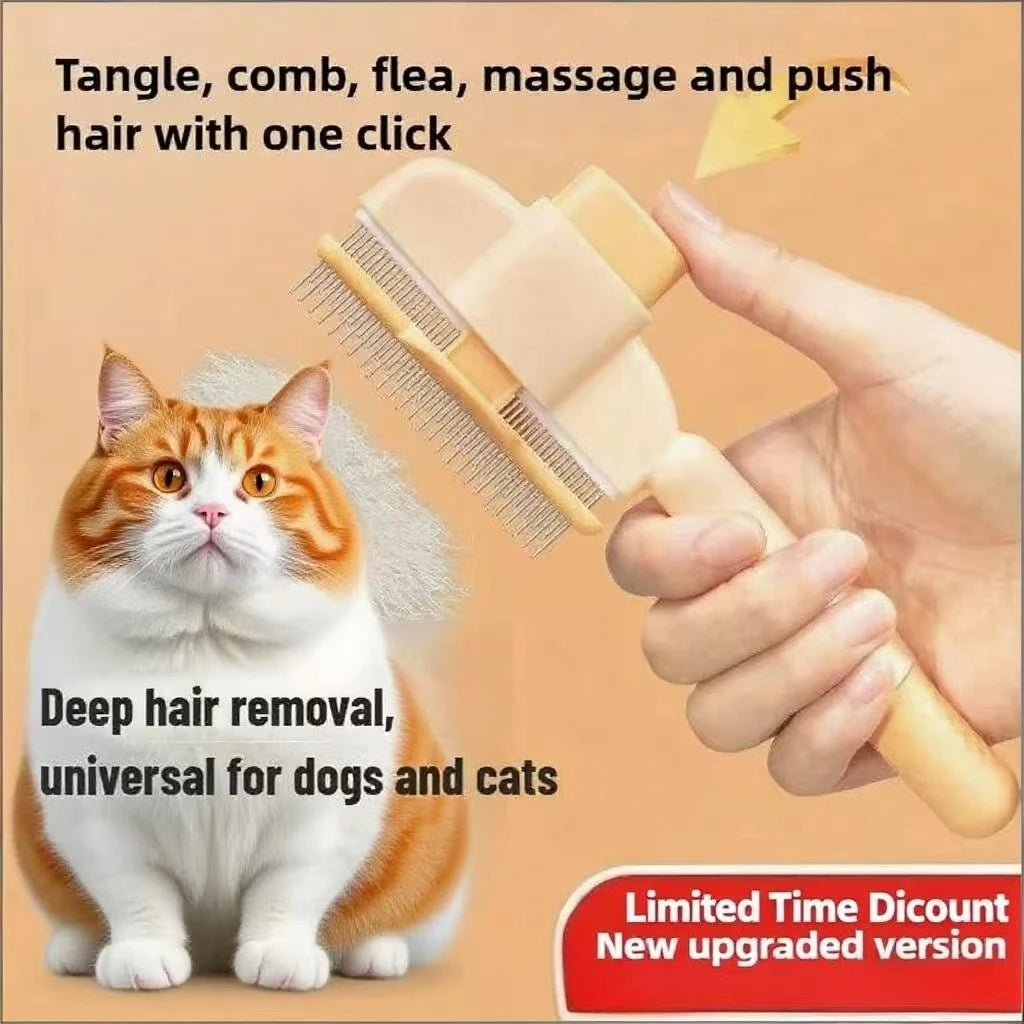 Cepillo Profesional de Autolimpieza: Quita Pelo y Masajeador para Perros y Gatos