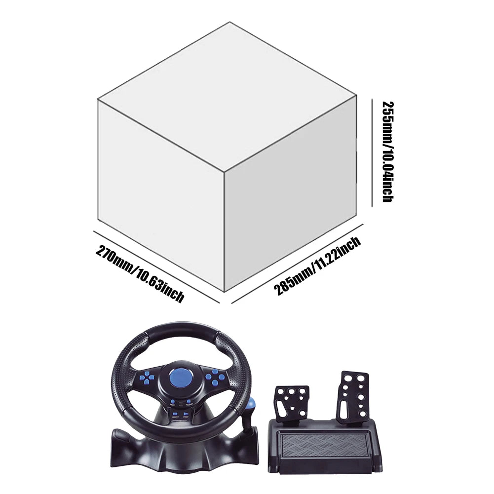 Volante Racing Simulator Pro: 7 en 1 con Vibración Dual y Pedales para PC y Consolas