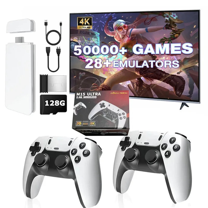 M15 Ultra 4K Game Stick: Consola de Nueva Generación con 50,000+ Juegos y Controles Pro