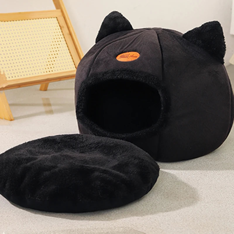 Cama Cueva "Deep Sleep" Premium: Nido Térmico y Acogedor para Gatos y Perros
