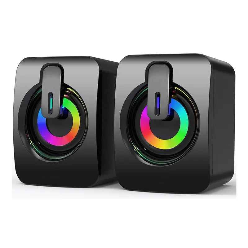 Bocinas Multimedia Estéreo con Micrófono: Sonido HD, Conexión 3.5mm y USB para PC o Laptop