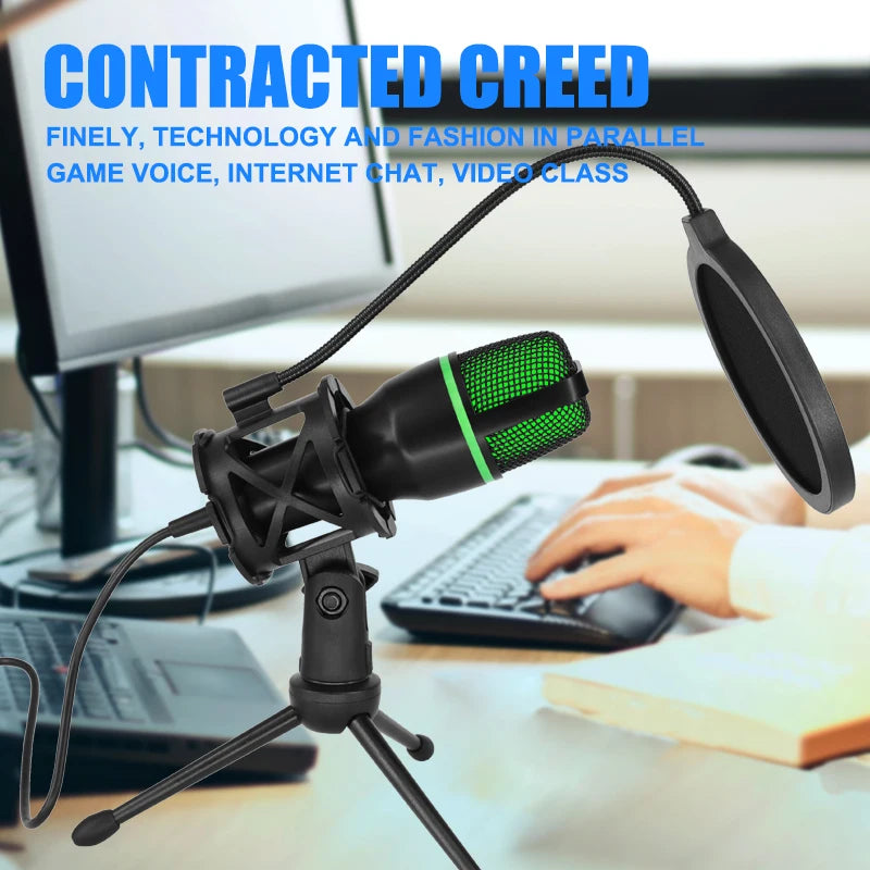 Micrófono de Condensador USB Profesional: Gaming, Streaming y Podcast