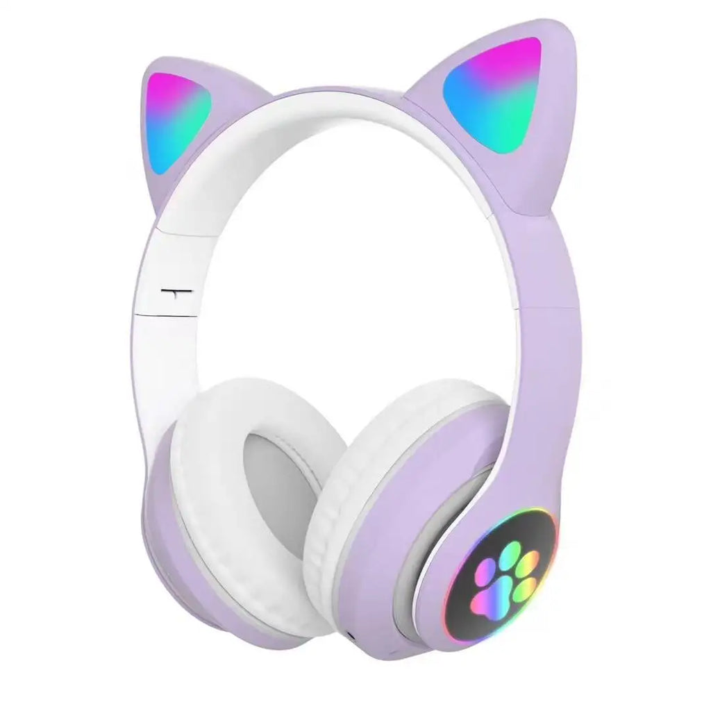 Audífonos de Gatito con Orejas LED: Bluetooth 5.0, Sonido Estéreo y Micrófono (Regalo Ideal)